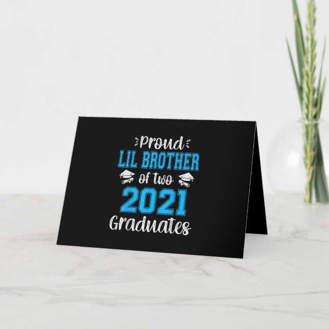 Carte Funny Fier Lil Frère De 2021 Diplômés (Devant)