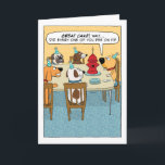 Carte Funny Fire Hydrant Cake for Dog Birthday<br><div class="desc">This funny birthday objets days a dog celebrating a birthday with friends, who may or may not have peed on the fire hydrant birthday cake. This is a great card for dog lovers ! Thanks for choosing this original by design © Chuck Ingwersen and supporting me — an independent artist...</div>