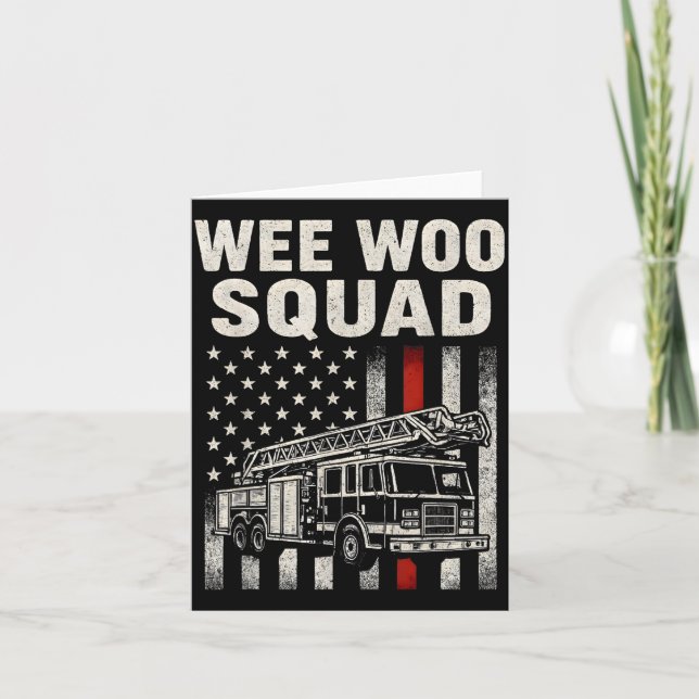 Carte Funny Firefighter Art For Men Women Kids Fire Truc (Devant)