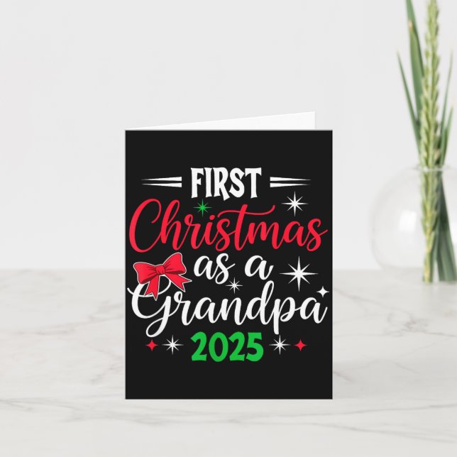 Carte Funny First Christmas As Grandpa 2025 Matching Coq (Devant)