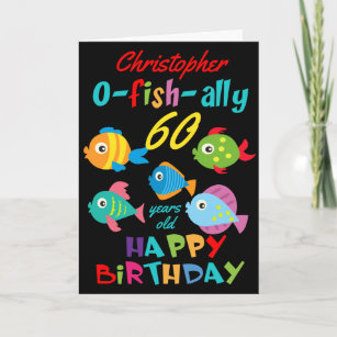 Carte Funny Fish 60e anniversaire