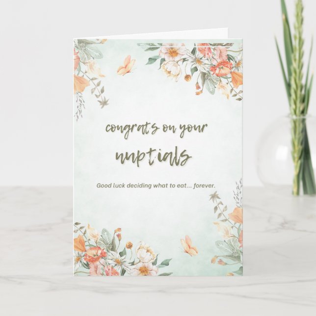 Carte Funny Floral Congratulations Wedding Card (Devant)