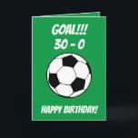 Carte Funny Football Soccer Green Son 30th Birthday<br><div class="desc">Funny Football Soccer Green Son 30th Birthday, a unique design made for anyone looking for something special for their son on his birthday. The design features a funny ball graphic in the front with customizable text that you can personalize, so, don't hesitate to customize it in order to make your...</div>
