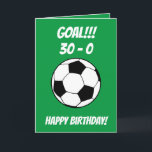 Carte Funny Football Soccer Green Son 30th Birthday<br><div class="desc">Funny Football Soccer Green Son 30th Birthday, a unique design made for anyone looking for something special for their son on his birthday. The design features a funny ball graphic in the front with customizable text that you can personalize, so, don't hesitate to customize it in order to make your...</div>