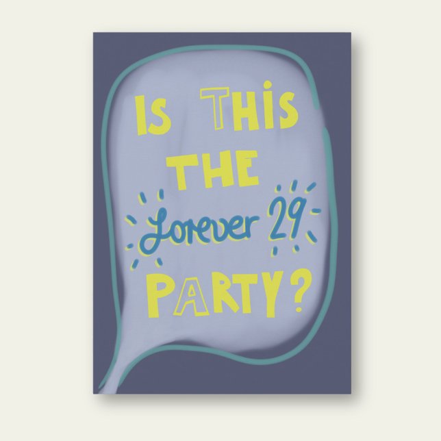 Carte Funny forever 29 Happy Birthday greeting card (Créateur téléchargé)