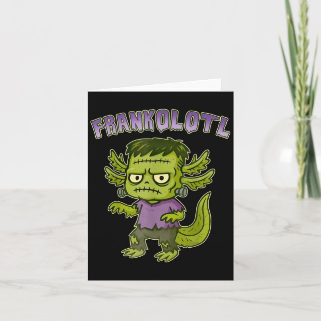 Carte Funny Frankolotl Axolotl Costume d'Halloween Garço (Devant)