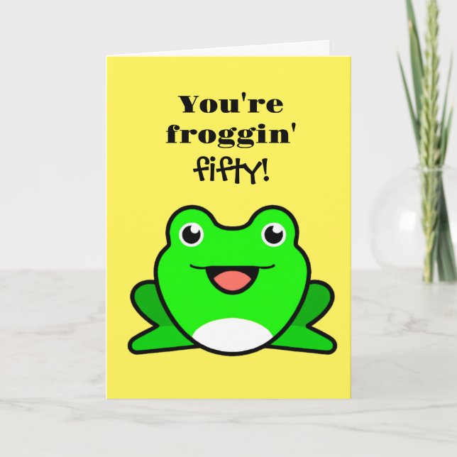 Carte Funny Frog 50e anniversaire (Devant)