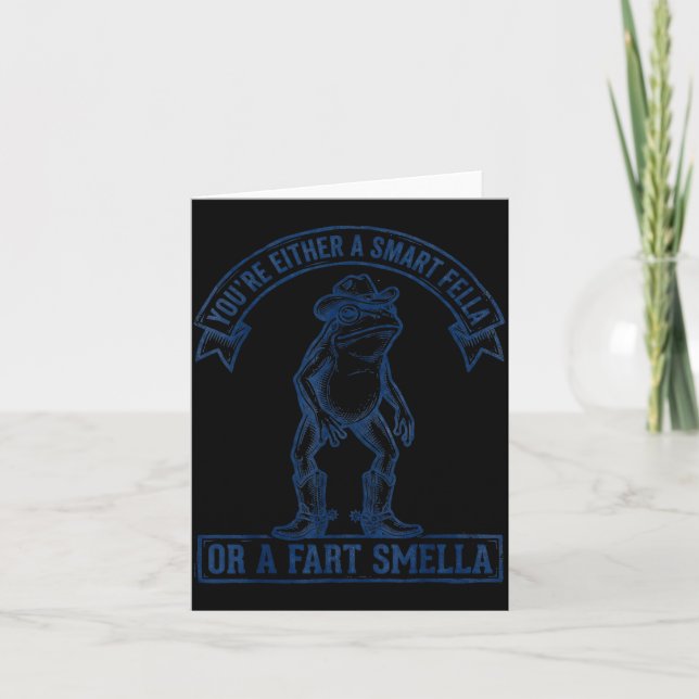 Carte Funny Frog Smart Fella Fart Smella Cowboy Humor  (Devant)