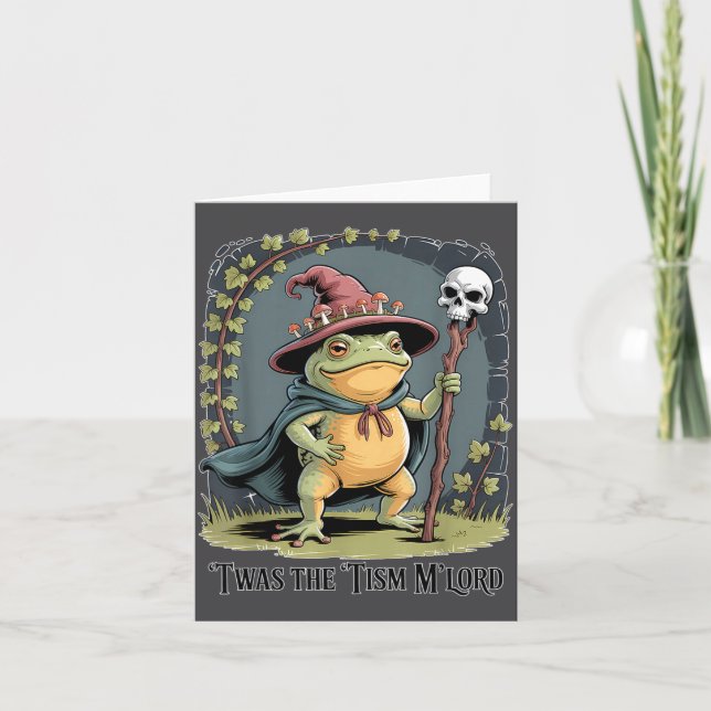 Carte Funny Frog Wizard twas The tism M'lord Fantasy Art (Devant)