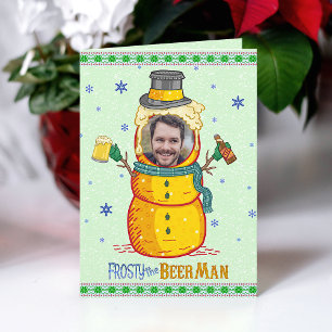 Carte Funny Frosty Beer Man Humour Photo personnalisée N