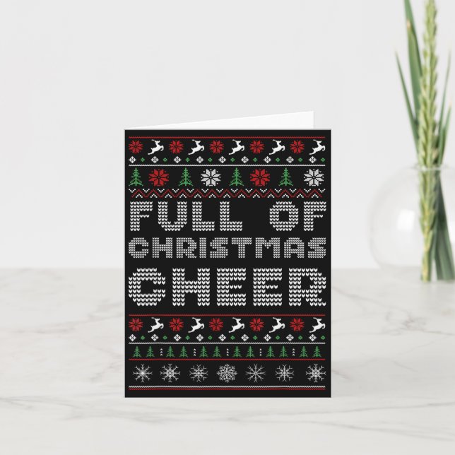 Carte Funny Full Of Christmas Cheer Beer Ugly Matching C (Devant)