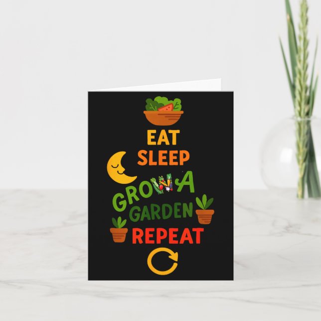 Carte Funny Game Eat Sleep Grow A Garden Repeat Gamer De (Devant)