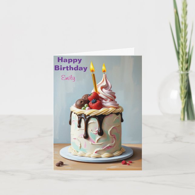 CARTE FUNNY GCE CREAM ANNIVERSAIRE DE ENFANT GÂTEAU (Devant)