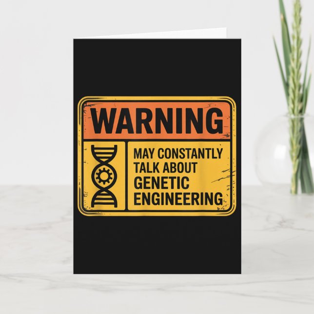 Carte Funny Genetic Engineering Warning Sign Bioengineer (Devant)