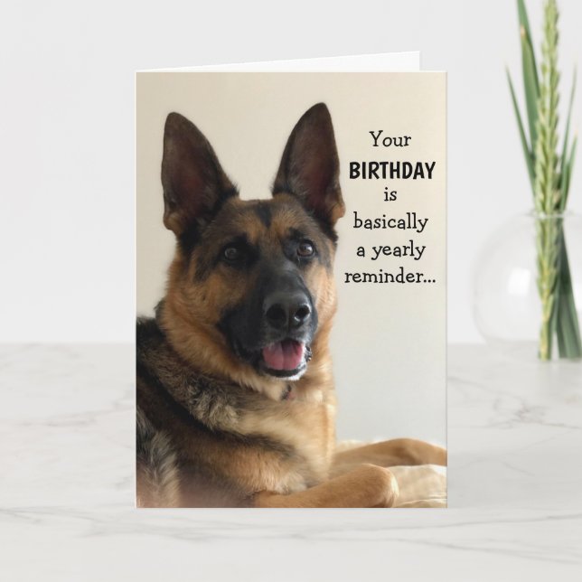 Carte Funny German Shepherd Birthday Card (Devant)