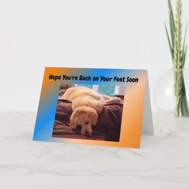 Carte Funny Get Well Card avec Golden Retriever (Devant)