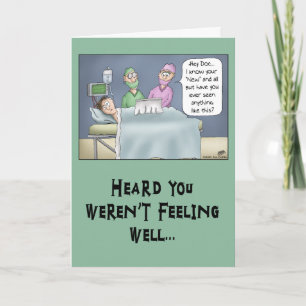 Carte Funny Get Well Card : Nouveau Docteur