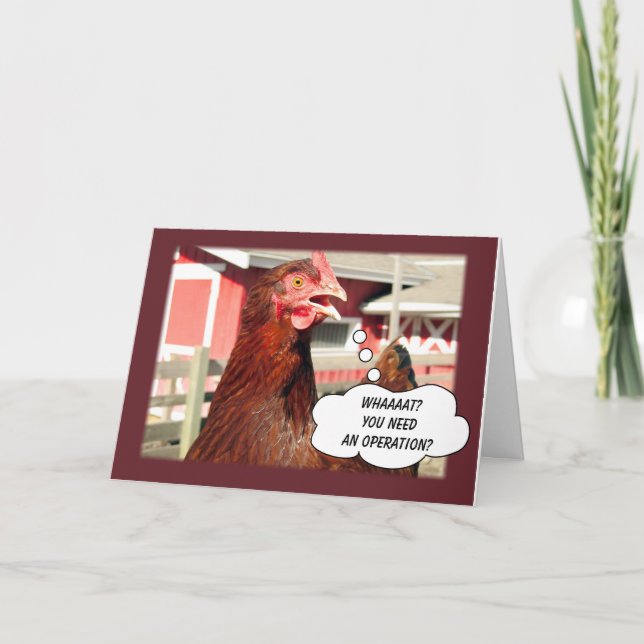 Carte Funny Get Well Chicken Pun for Surgery Operation (Devant)