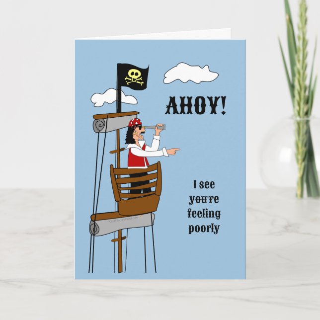Carte Funny Get Well Pirate pour Boss Coworker Collleagu (Devant)