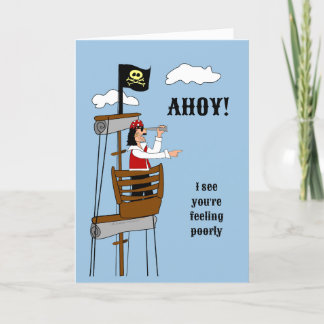 Carte Funny Get Well Pirate pour Boss Coworker Collleagu