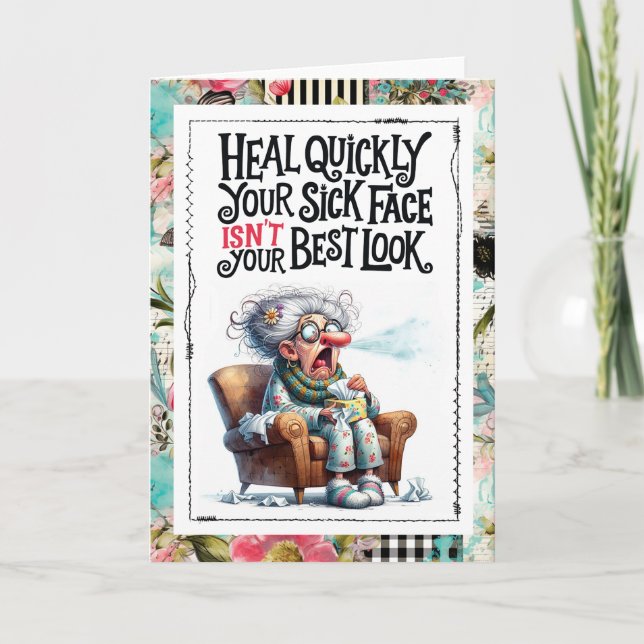 Carte Funny Get Well Sick Humor Best Medicine (Devant)