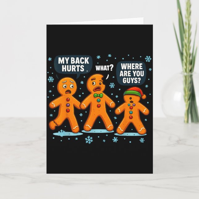 Carte Funny Gingerbread Christmas Snow Cookie Design Men (Devant)