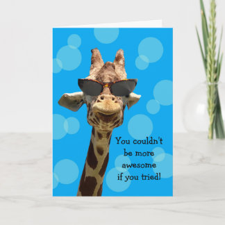 Carte Funny Giraffe Birthday Card