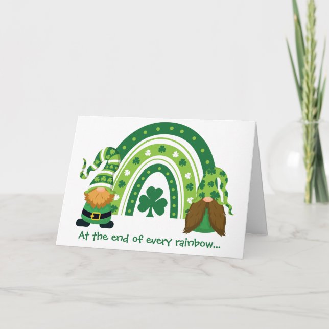 Carte Funny Gnome Rainbow St Patrick's Day (Devant)