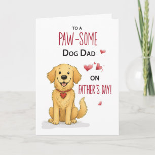 Carte Funny Golden Retriever Fête du Père du Chien