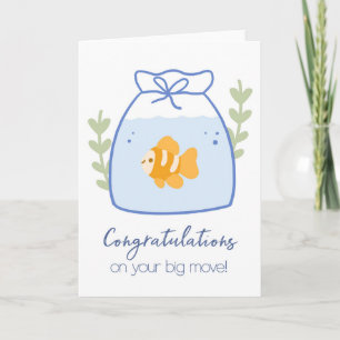 Carte Funny Goldfish Félicitations Nouveau Accueil Nouve