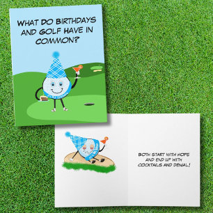 Carte Funny Golf Ball Anniversaire Plaisanterie