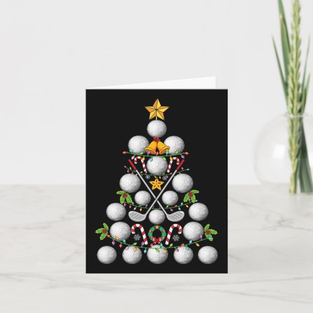 Carte Funny Golf Ball Christmas Tree Christmas Golf Love (Devant)