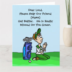 Carte Funny Golf Get Well Card