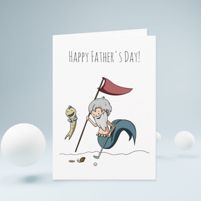 Carte Funny Golf Mermaid Man Father's Day  (Créateur téléchargé)