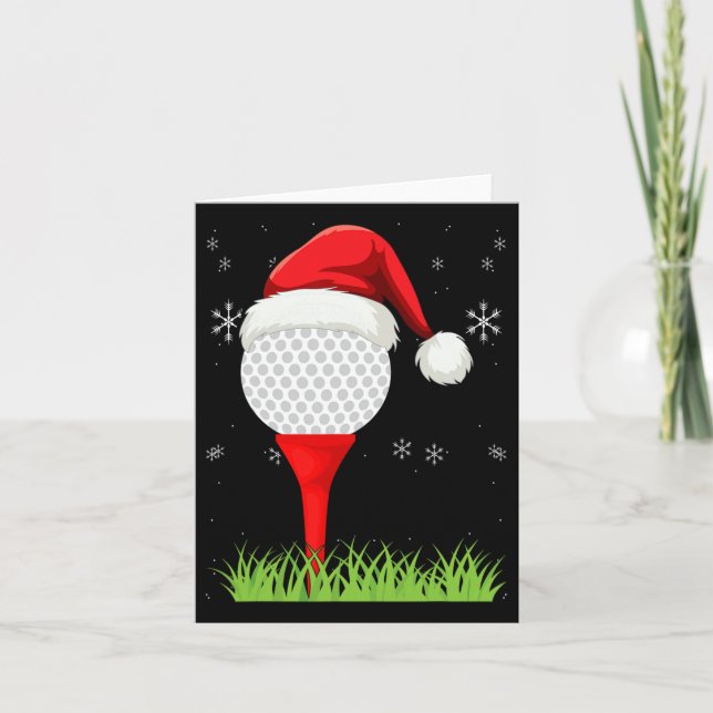 Carte Funny Golf Vêtements de Noël Vacances Golf Ball (Devant)