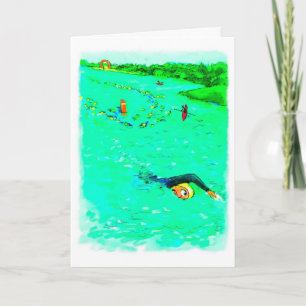 Carte Funny Good Luck for Swimmer - Swimming Off Course