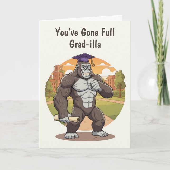 Carte Funny Gorilla Graduation Card (Devant)