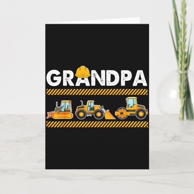 Carte Funny Grandpa Construction Excavator Kids Matching (Devant)
