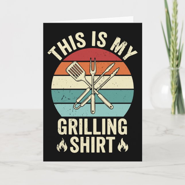 Carte Funny Grilling Quote Retro Sunset BBQ Cookout (Devant)