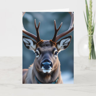 Carte Funny Grumpy Reindeer Customizable Photo Christmas