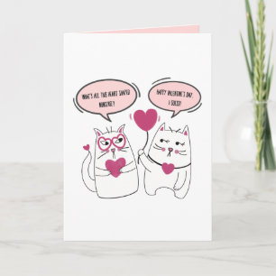 Carte Funny Grumpy Sarcastic Valentines Jour Chat Couple