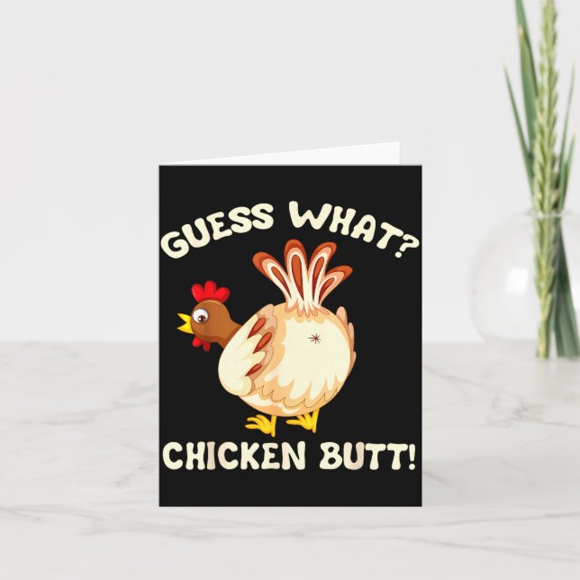 Carte Funny Guess What_ Chicken Butt! Graphic Design  (Devant)