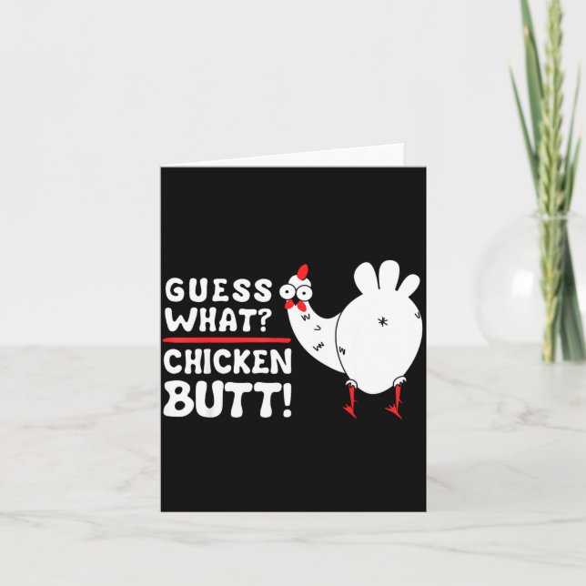 Carte Funny Guess What_ Chicken Butt! Graphic Design  (Devant)