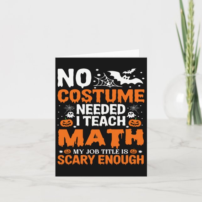 Carte Funny Halloween Math Enseignant Mathématiques Educ (Devant)