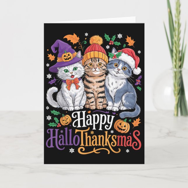 Carte Funny Halloween Thanksgiving Christmas Happy Hallo (Devant)