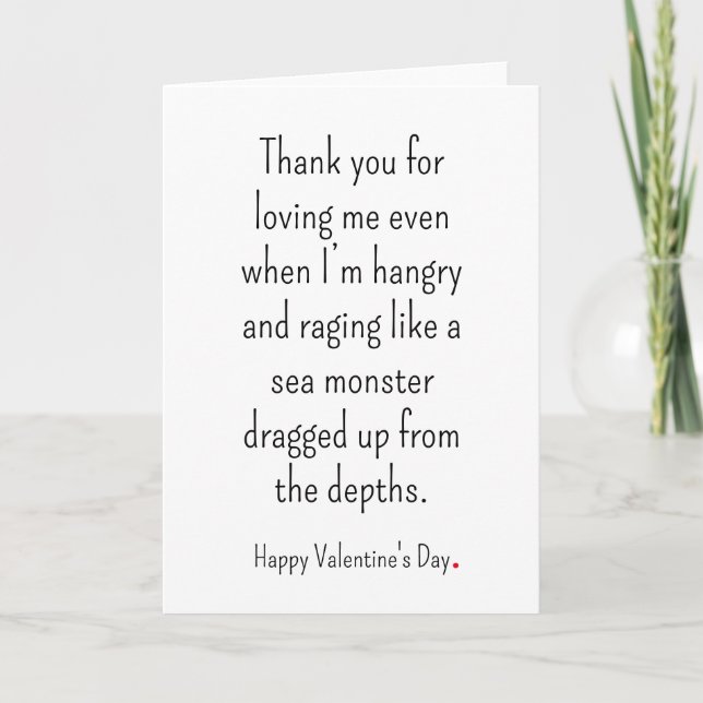 Carte Funny Hangry Valentine's Day Card (Devant)