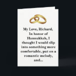 Carte Funny Hannukkah Hanukka Channukah Chanuka<br><div class="desc">Amusante carte Hannukkah Hanukka Channukah Chanuka. Surprenez votre partenaire avec cette carte amusante !</div>