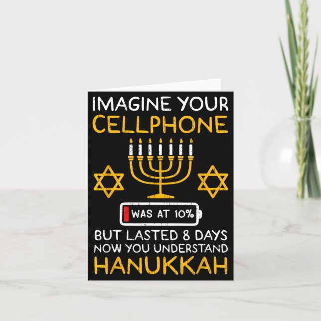 Carte Funny Hanukkah Imagine Your Cellphone Chanukah Jew (Devant)
