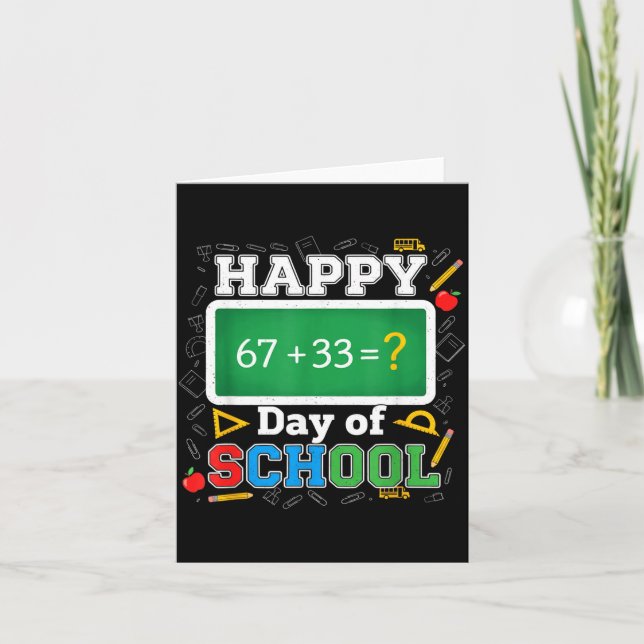 Carte Funny Happy 100 Days Of School Math Teacher Six Se (Devant)