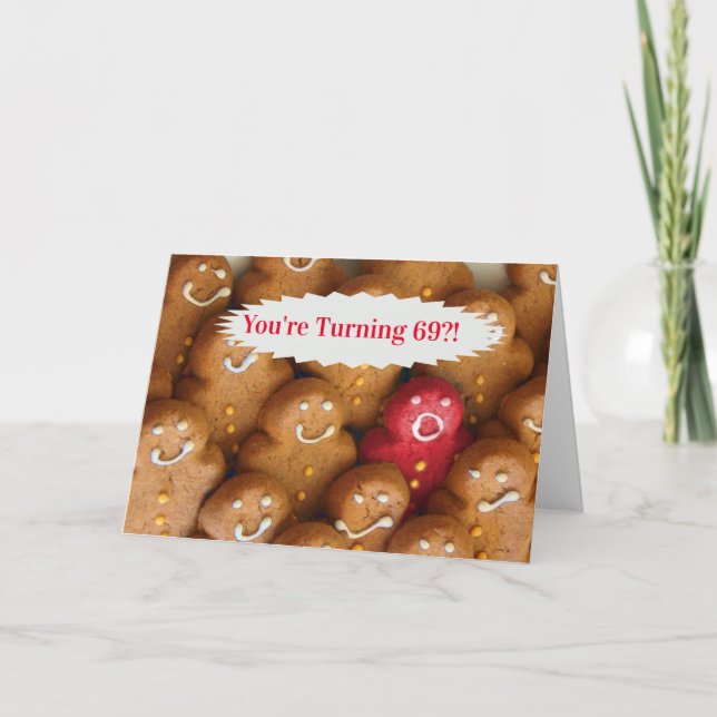 Carte Funny Happy 69th Birthday Hot Cookie (Devant)